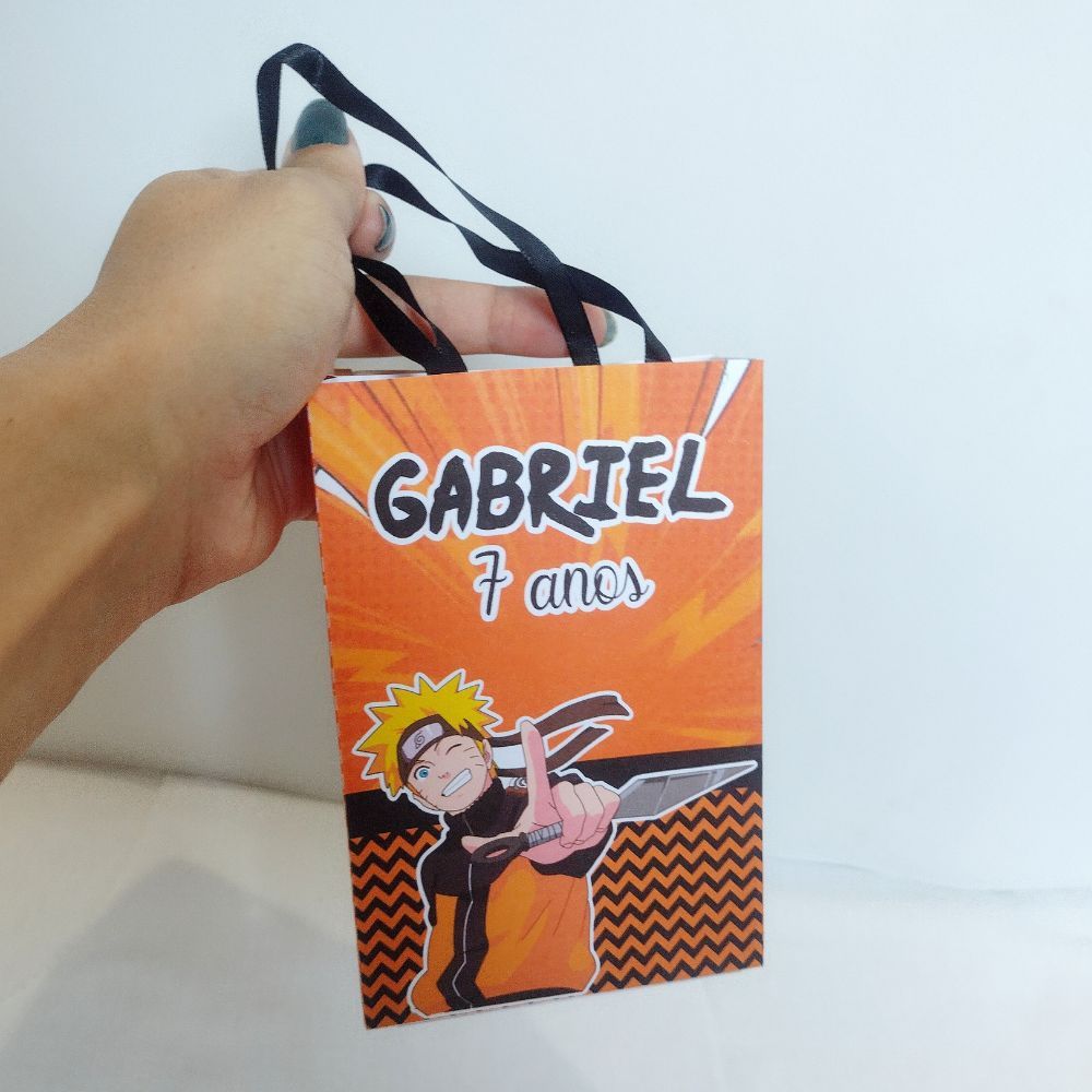 Sacolinha Personalizada Naruto para lembrancinha / Tamanho P /  Lembrancinha Personalizada / Aniversário Infantil