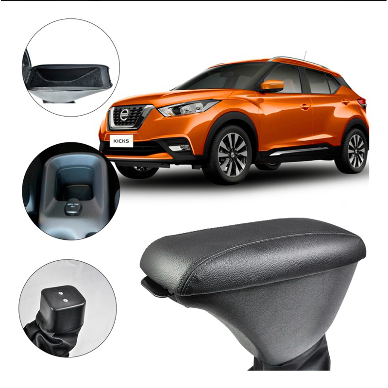 Apoio De Braço Central Nissan Kicks Encosto Em Couro