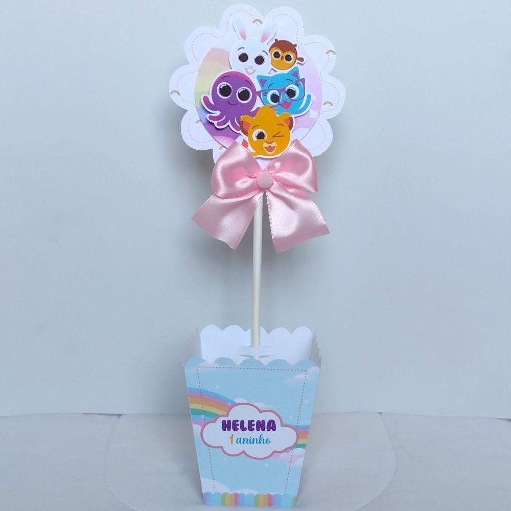 Centro de mesa para lembrancinha Bolofofos menina / Lembrancinha  Personalizada para aniversário Bolofofos menina