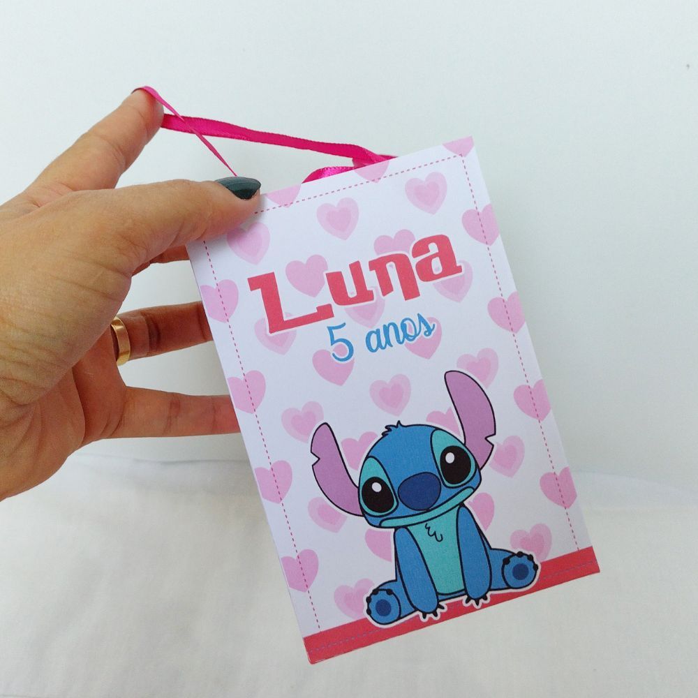 Sacolinha Personalizada Stitch para lembrancinha / Tamanho P /  Lembrancinha Personalizada / Aniversário Infantil