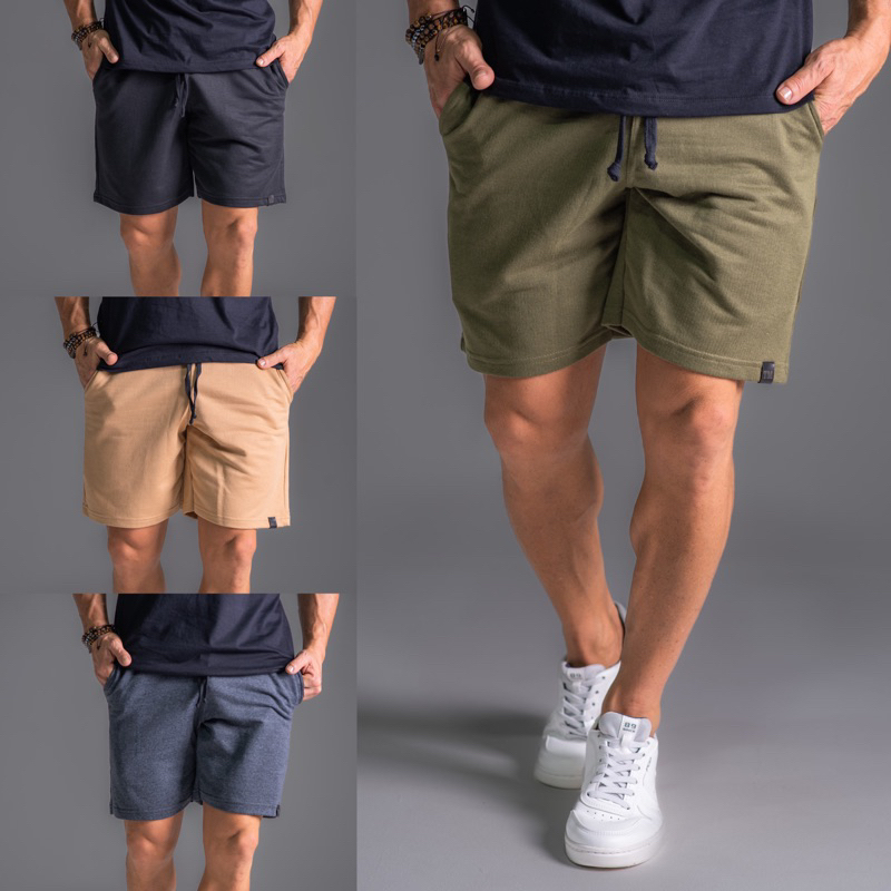 Kit 4 Bermuda Short de Moletom Masculina Com Amarração e Elástico Academia Treino/Casual.