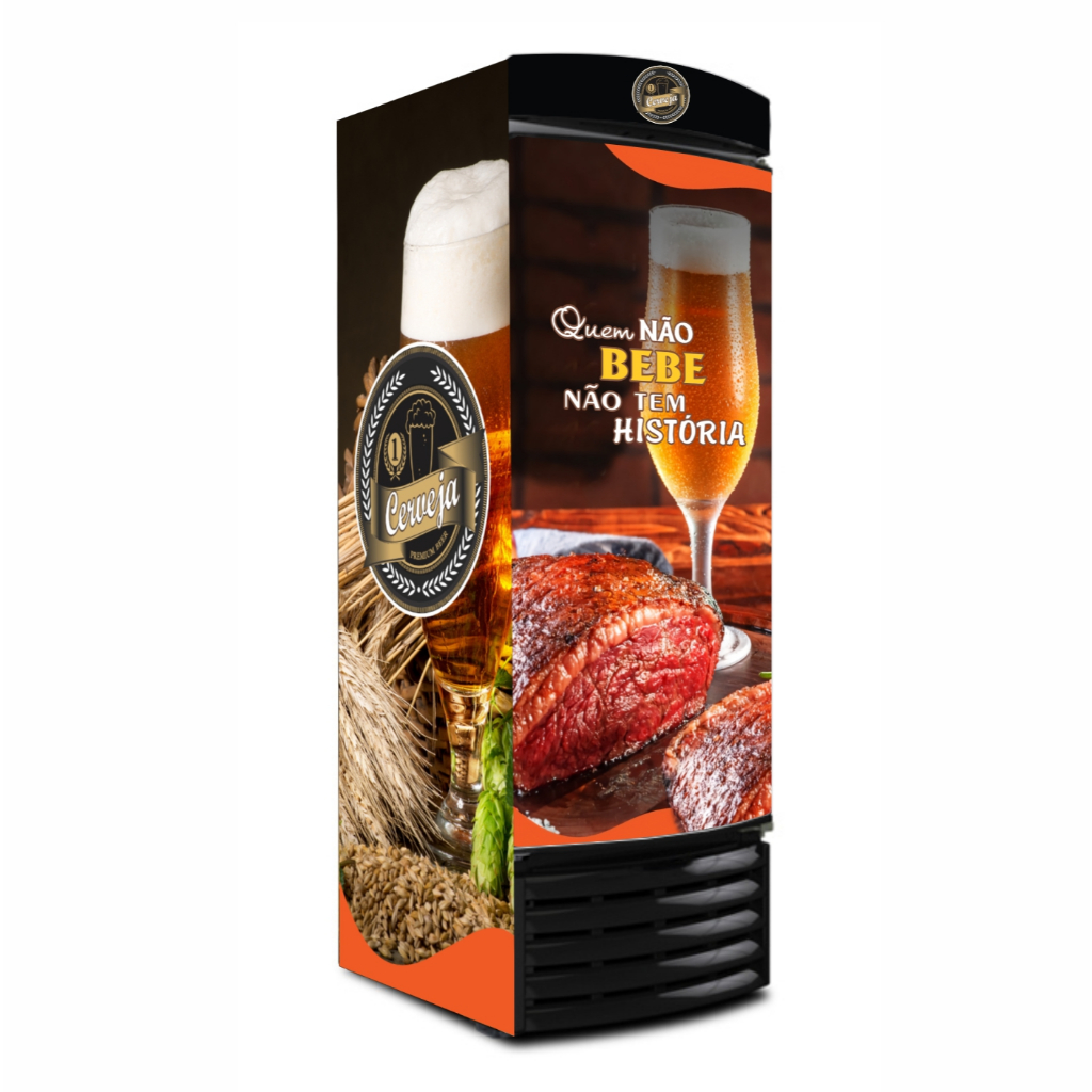 kit de adesivos personalizados para cervejeira tema carne e cerveja