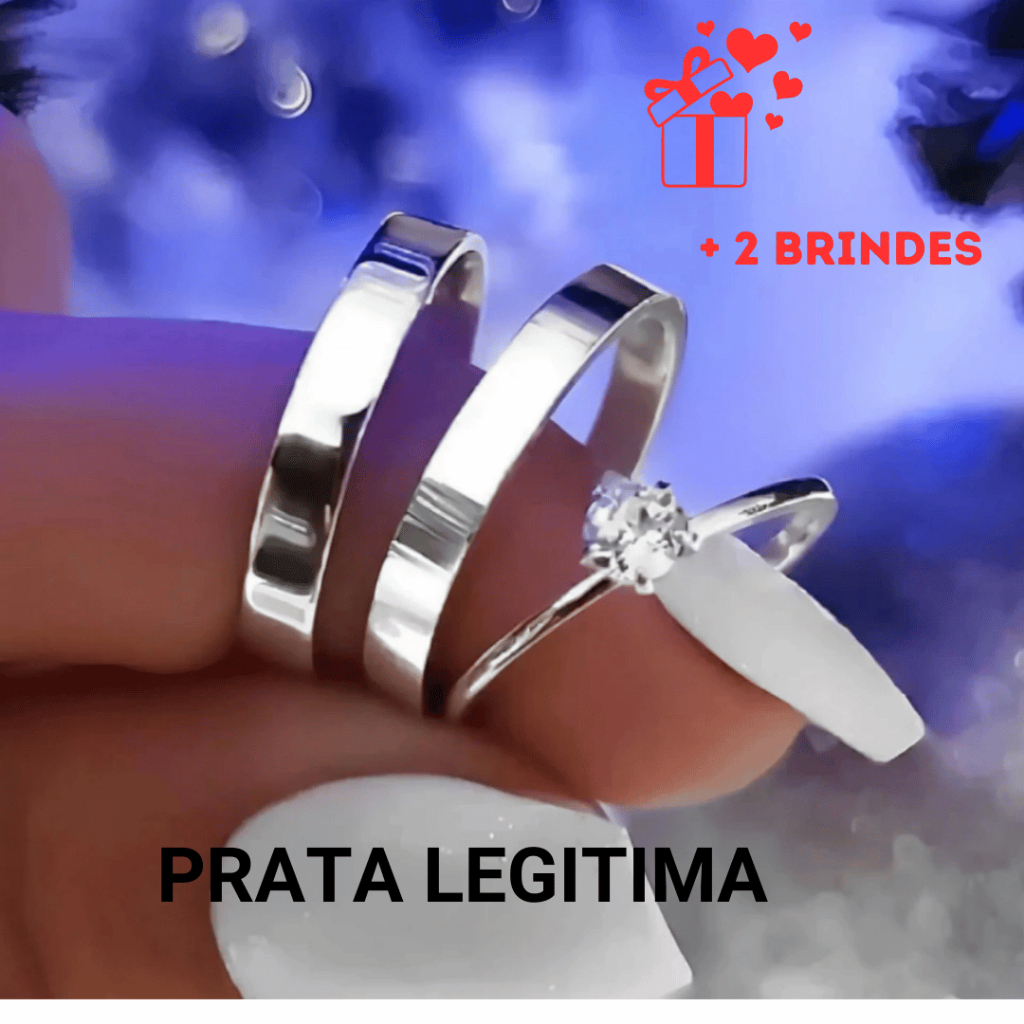 Par de Alianças Namoro  4mm  Prata 925 Legítima Original + Gravação + Caixa de Veludo Noivado Compromisso Namoro