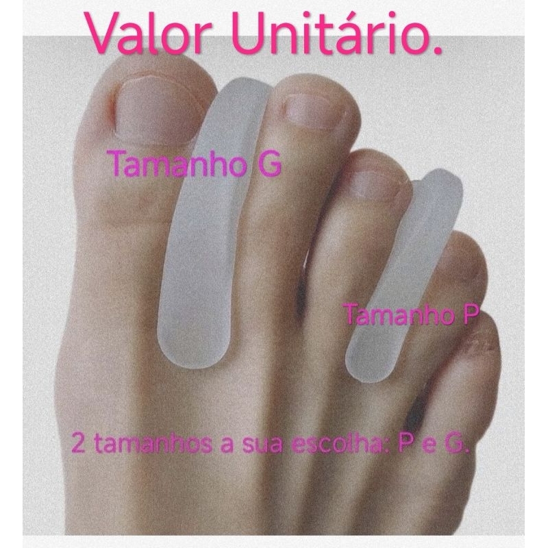 Separador Corretor De Dedo Joanete Ortopédico de Silicone Valor Unitário.