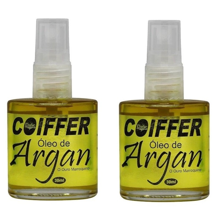 Kit Com 2 Óleo De Argan Para Cabelo Coiffer 30ml O Ouro Marroquino Anti Frizz Reparador de Pontas