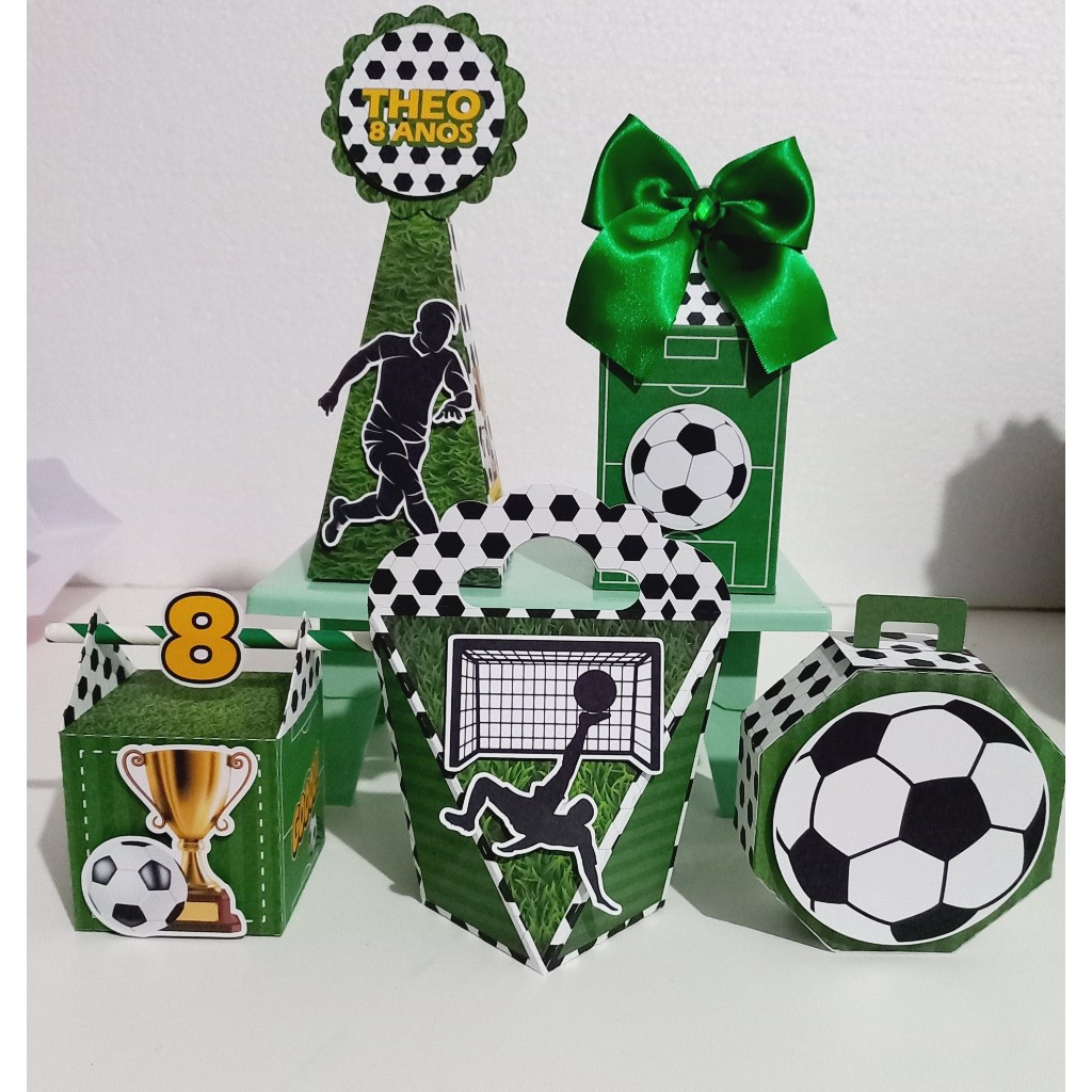 Kit Festa Futebol / Lembrancinhas Personalizadas / Kit Festa Infantil / Pegue e Monte com aplique 3D