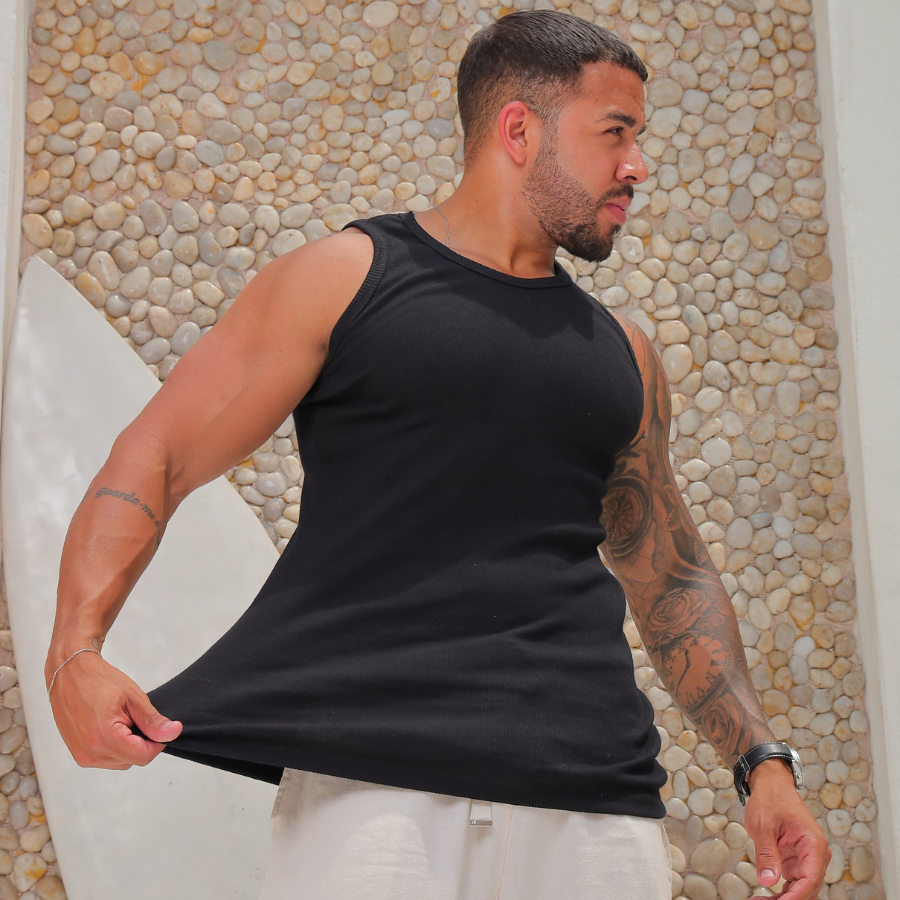 Regata Masculina Americana Canelada Algodão Com Elastano Premium Academia,Treino,Gim em Oferta na Shopee