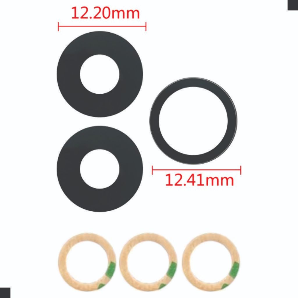 Lente Vidro Câmera Traseira iPhone 13 Pro /  13 Pro Max + Adesivo (3 Pçs) - detalhe