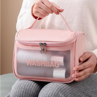 Necessário Organizador Viagem Bolsa Impermeável De Maquiagem Transparente Portátil Flip -Q...