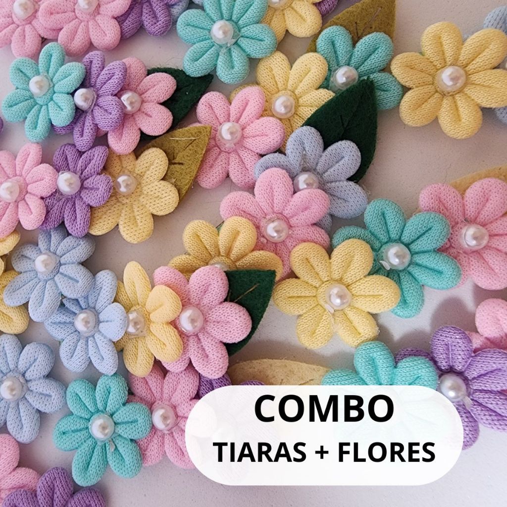 Kit Lacinhos Pet Adesivos Tiara de Flores e Laços Adesivos Pet Flores para Cães e Gatos Pelo Curto Pet Jóias