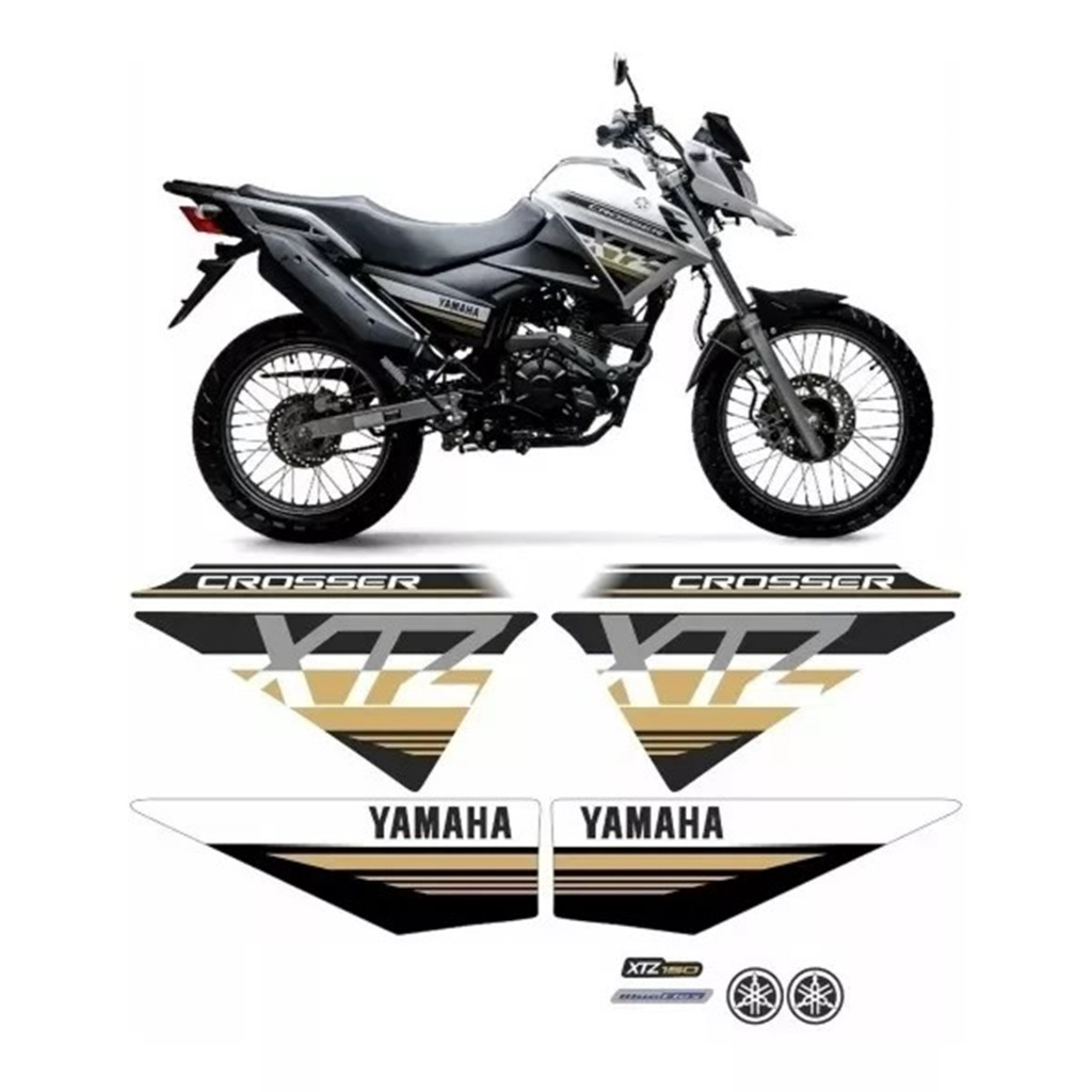 Kit Adesivos Faixa Compatível Xtz Crosser 150 2021 2022 Branca