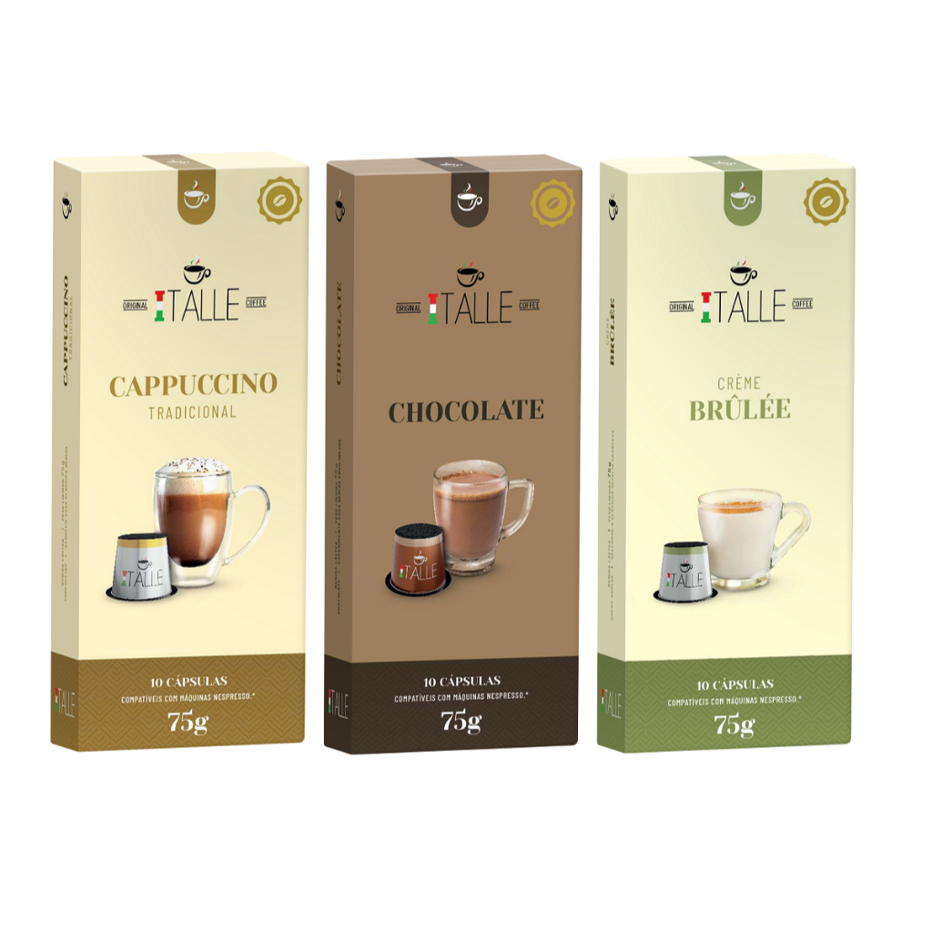 Cápsulas Nespresso Chocolate Cappuccino Café Italle 30 Unid em Oferta na Shopee