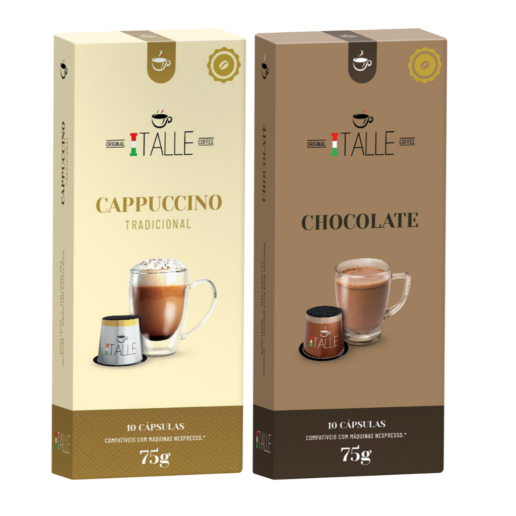 Capsulas Nespresso Chocolate Cappuccino Café Italle 20 unidades em Oferta na Shopee