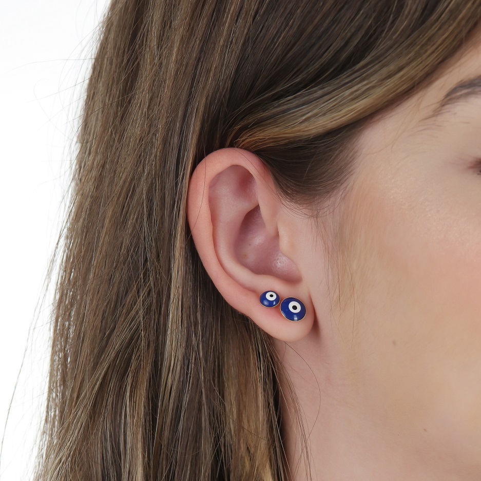 Brinco duo olho grego Banhado Em Ouro 18k Ideal Para todos eventos em Oferta na Shopee