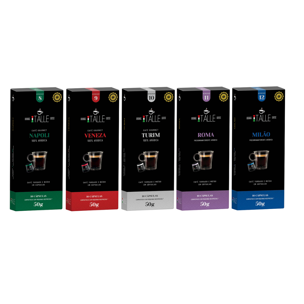 Café em cápsula torrado e moído compativel capsulas cafe Nespresso café Italle 100 unidades em Oferta na Shopee