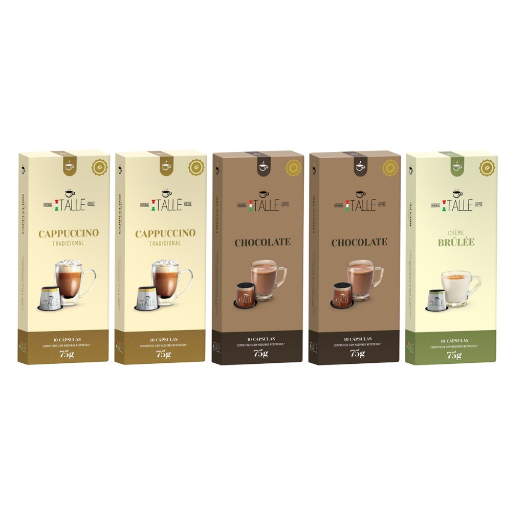 Cápsulas Nespresso Cappuccino Chocolate Café Italle 50 Unid em Oferta na Shopee