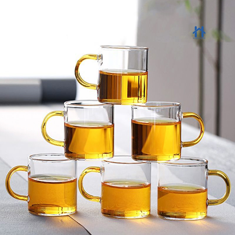 Jogo Xícaras 06 Peças 100ml ou 110ml Vidro High Borosilicate Caneca Para Chá e Café
