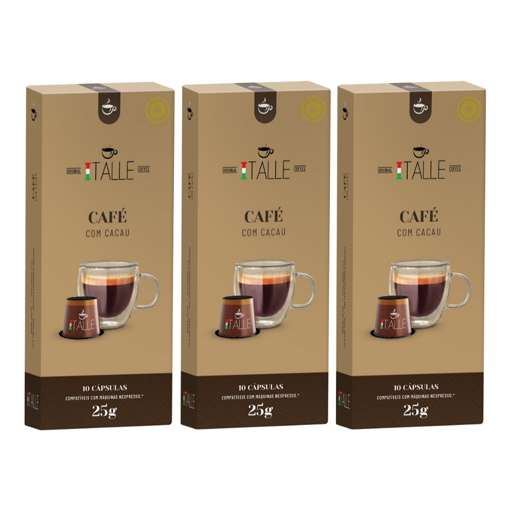 Capsulas Nespresso Café Chocolate Cacau Café Italle 30 Unidades em Oferta na Shopee