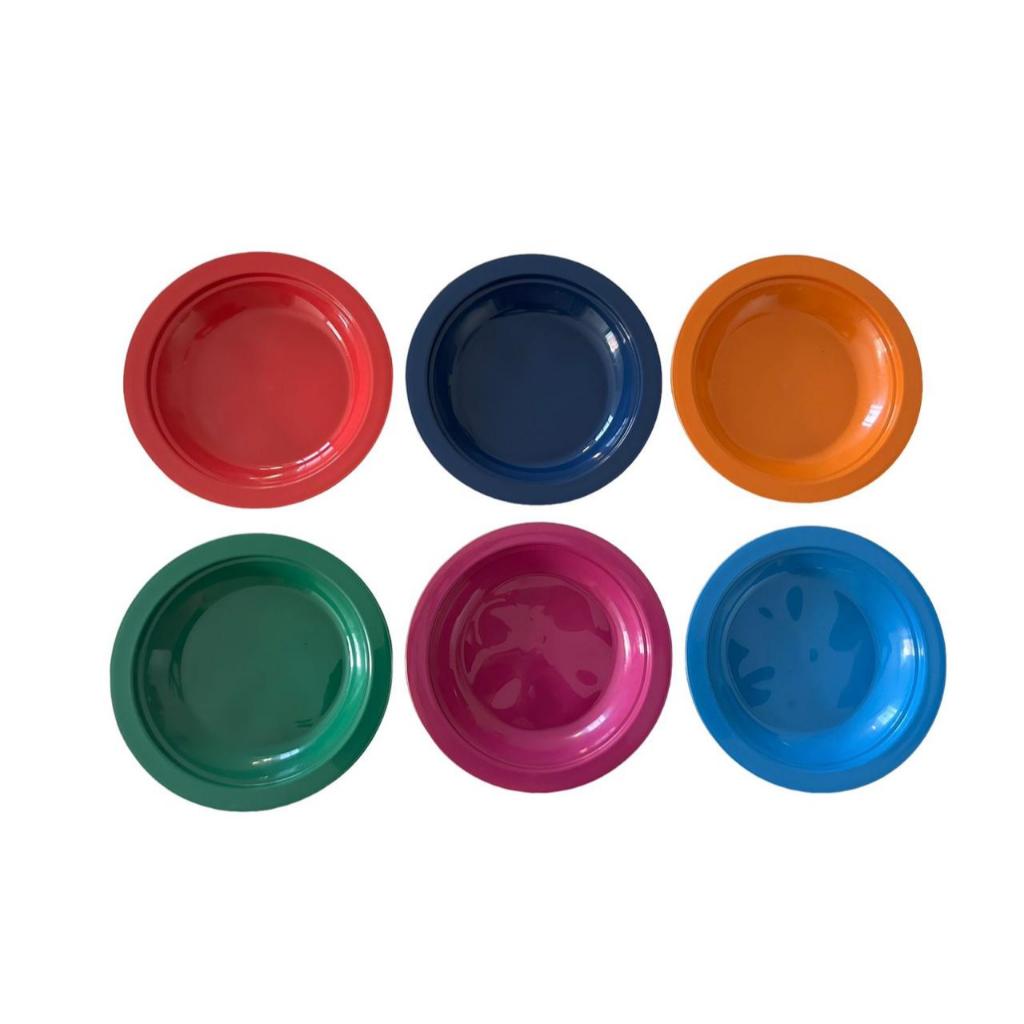 Kit 30 Pratos Plástico Varias Cores  Para Refeições, Churrascos, Festas e Aniversários. em Oferta na Shopee