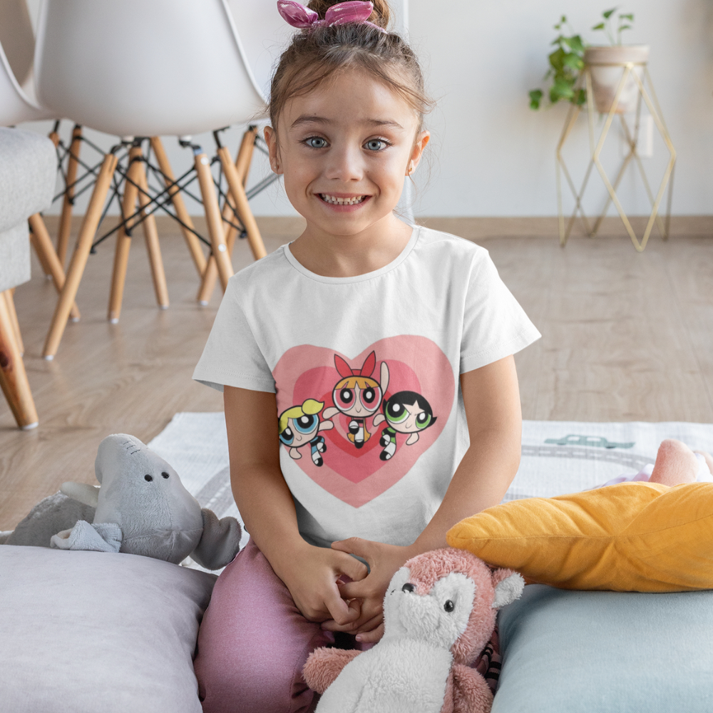 camiseta blusa infantil menina desenho Meninas super poderosas branca de algodão 100% barata promoção