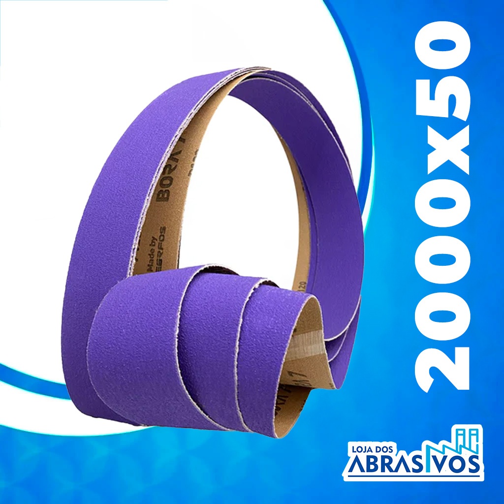 Cinta de Lixa 2000x50 - Para Cutelaria Vários Grãos - Unidade - Lixa Cinta Cerâmica PS990 - BORA 7