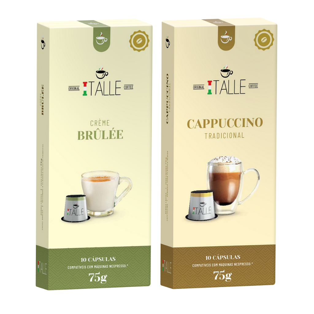 Capsula Nespresso Cappuccino Creme Brulee Café Italle 20 Und em Oferta na Shopee
