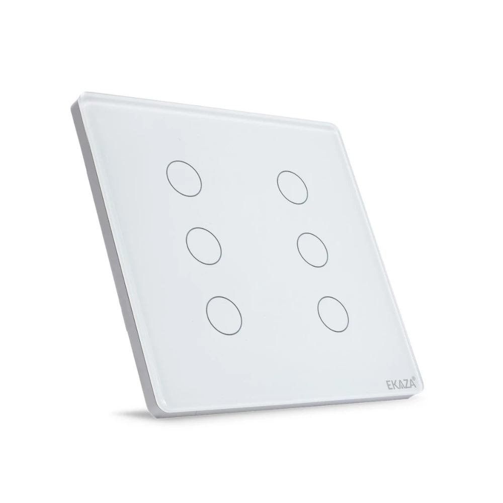 Ekaza Interruptor Inteligente WiFi Zigbee 4x4 vidro 2.5d 6 botão Touch Alexa Google home