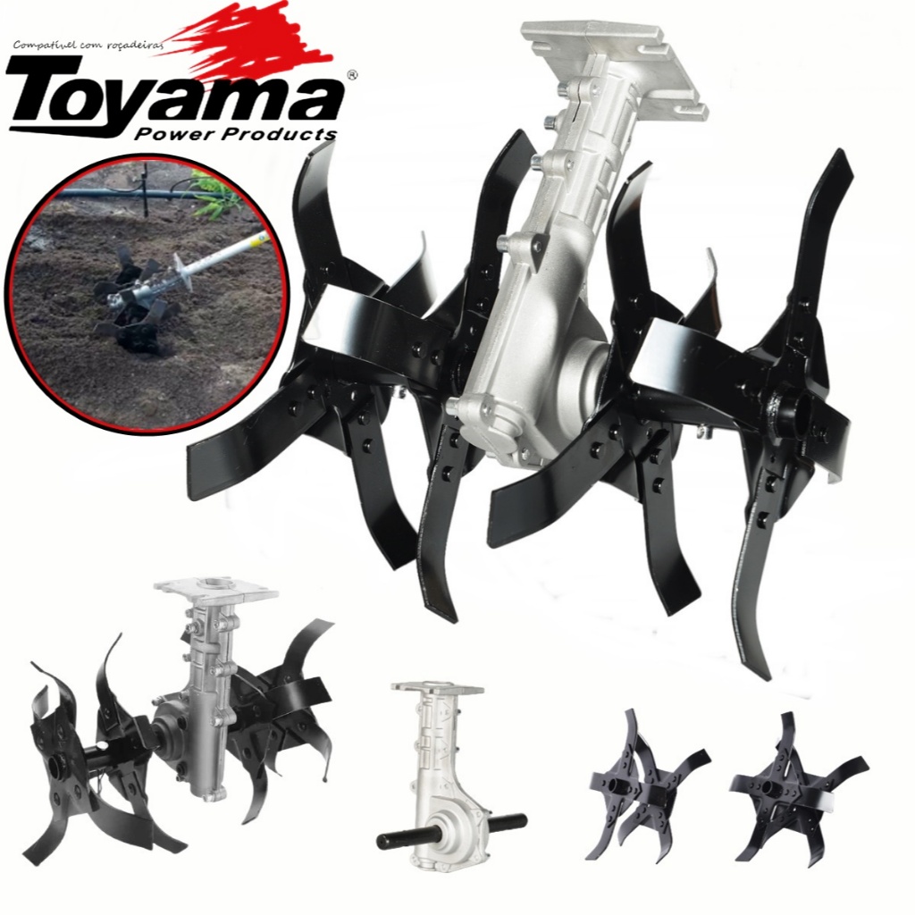Arador Cultivador Mini Arado Para Roçadeira Toyama Tbc 43 - Tbc 52 - Tbc 63 - Rt 43l - Rt 52l