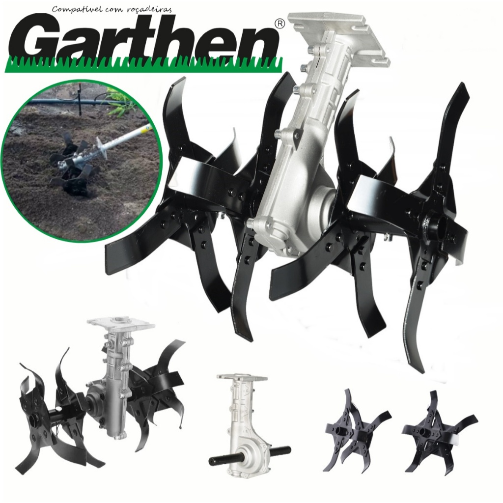 Arador Cultivador Mini Arado Para Roçadeira Garthen Cg330b Cg320 Cg350 Cg420 Cg450 Cg550