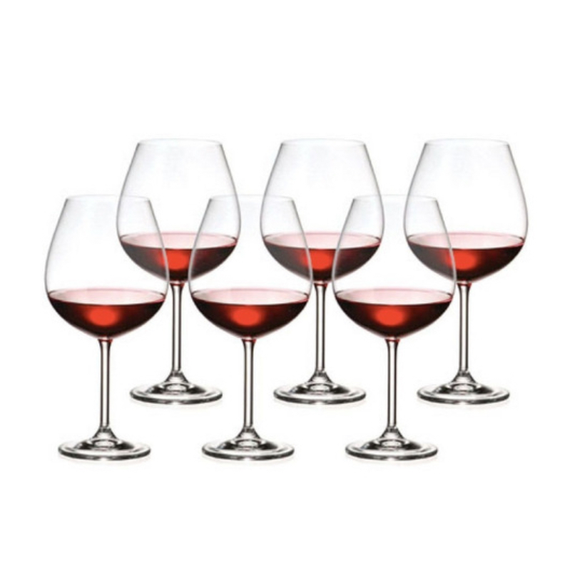 Jogo 6 Taças Vinho Tinto Em Cristal Bohemia 650 Ml Titanium Cor Transparente em Oferta na Shopee
