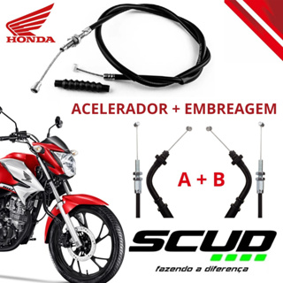 Cabo de Acelerador A + B SCUD + Cabo de Embreagem Honda Cg 160 Titan Fan 160 SCUD Original em Oferta na Shopee