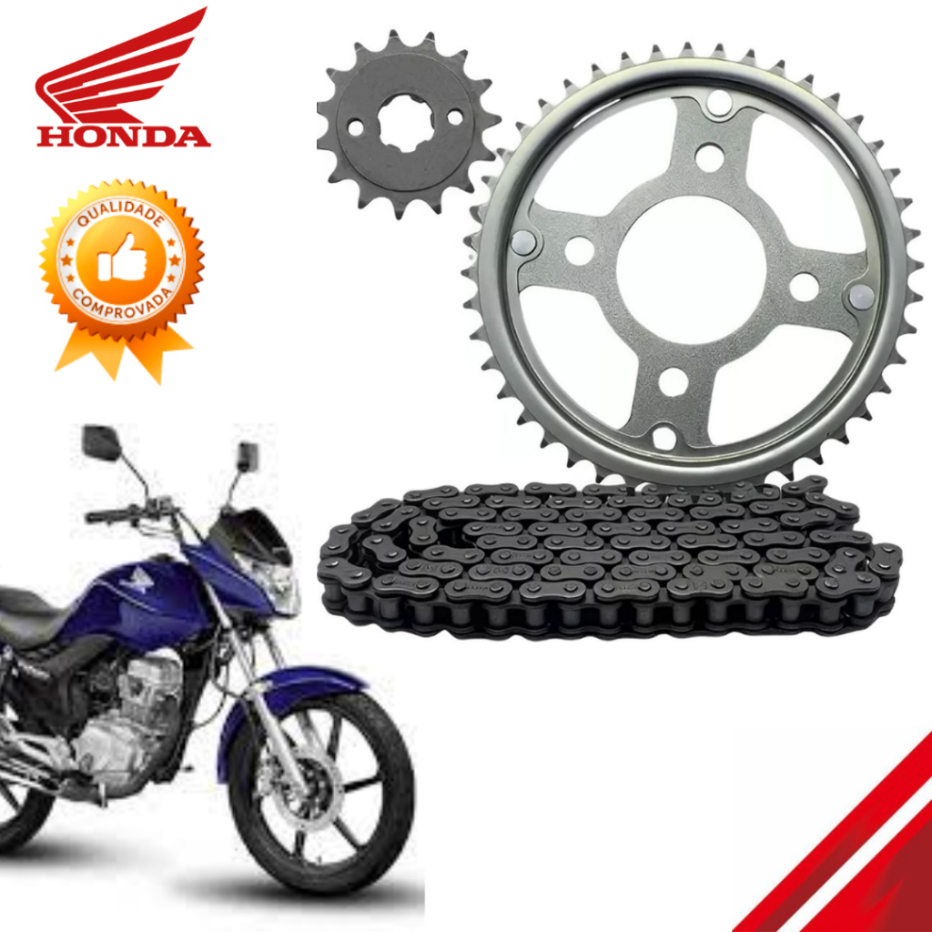 Kit Relação Titan 150 - 2004/2015 FAN 2009/15 - MOD. ORIGINAL em Oferta na Shopee