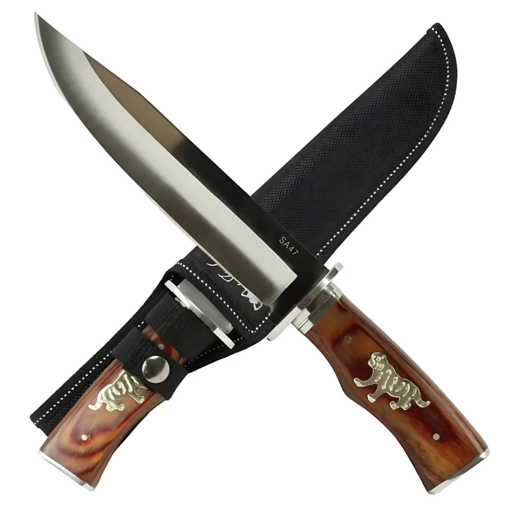 Faca Churrasco Modelo Luxo Fulltang InoxTigre Luatek Bainha Premiun Personalizada