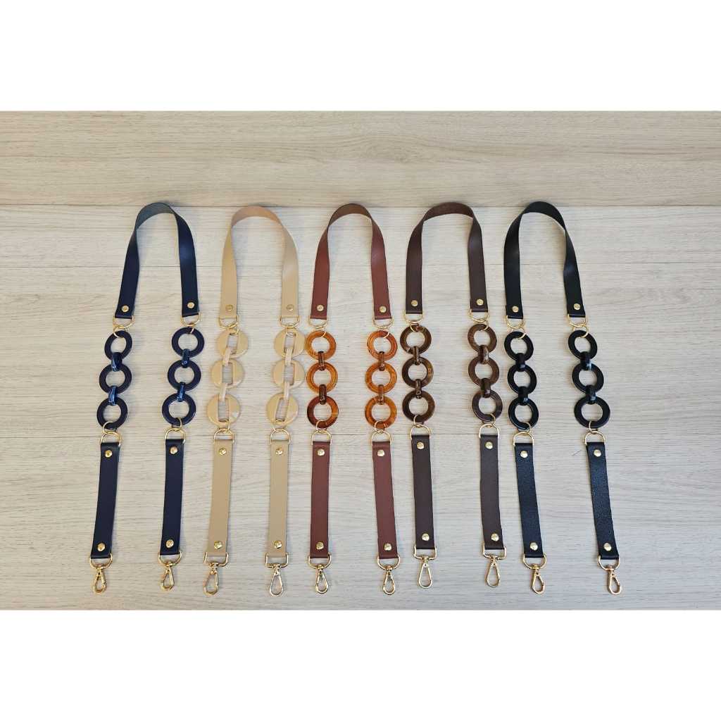 ALÇA DE COURO SINTÉTICO COM ELOS PARA BOLSA,BOLSA DE CROCHE em Oferta na Shopee