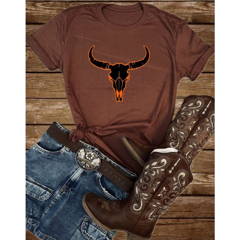 Tshirts Feminina Moda Country Baby Look Algodão Estilosa em Oferta na Shopee