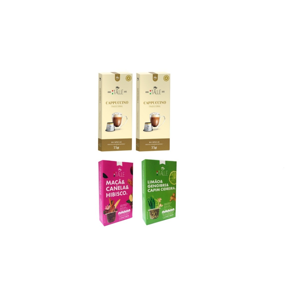 Capsulas Nespresso Cappuccino Chá Café Italle 34 Capsulas