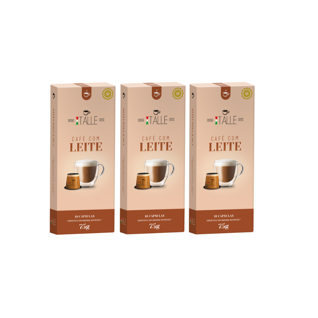 Café com leite Cápsulas Compatíveis Nespresso  Café Italle 3 Caixas em Oferta na Shopee