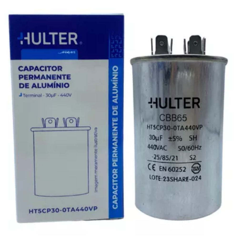 Capacitor Fase Ar Condicionado Split 30uf 440vac Alumínio