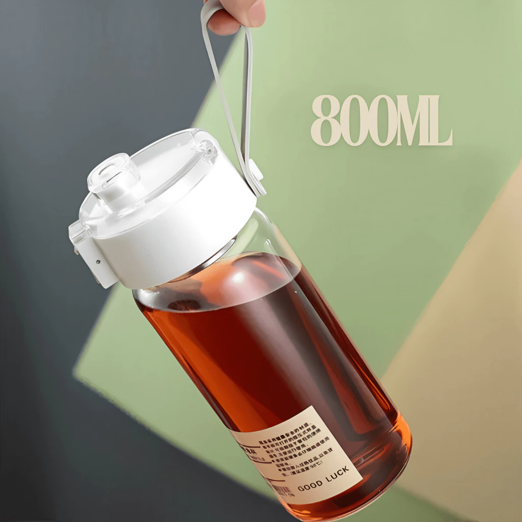 Garrafa de Água Transparente Motivacional Academia 800ml Plástico Portátil Tampa com Trava-5173 em Oferta na Shopee