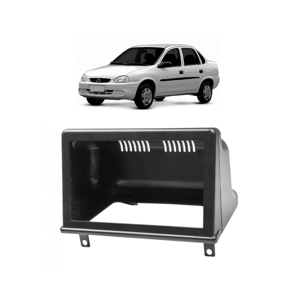 Moldura 2 Din Gm Corsa Classic Hatch Sedan G1- 1993 e 2016 Preto