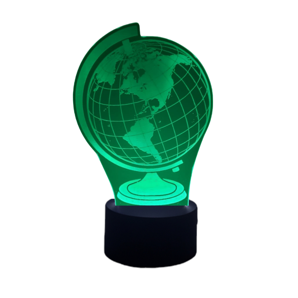 Mapa mundi globo abajur 1 cor luminária led decoração