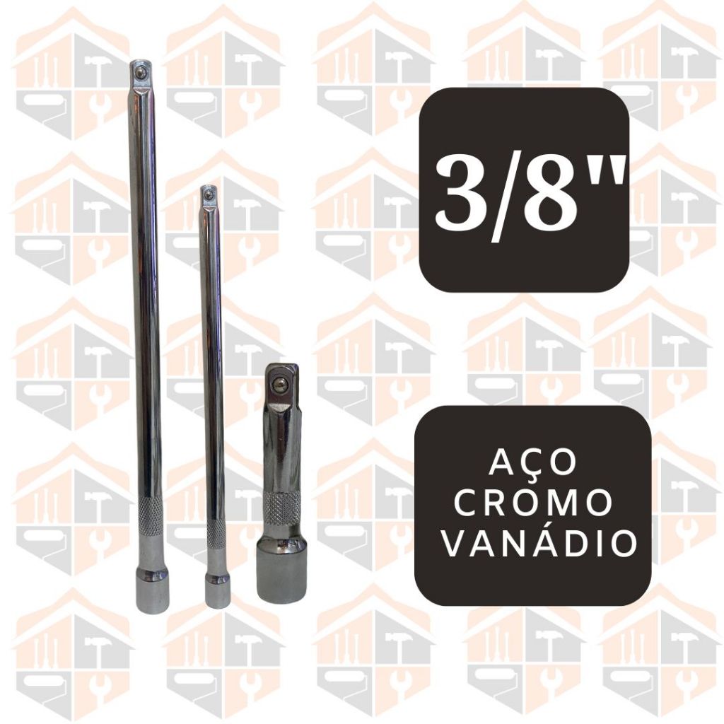 Jogo Chave Extensão Alongador Extensor Para Soquete Chave Catraca 3/8Polegada