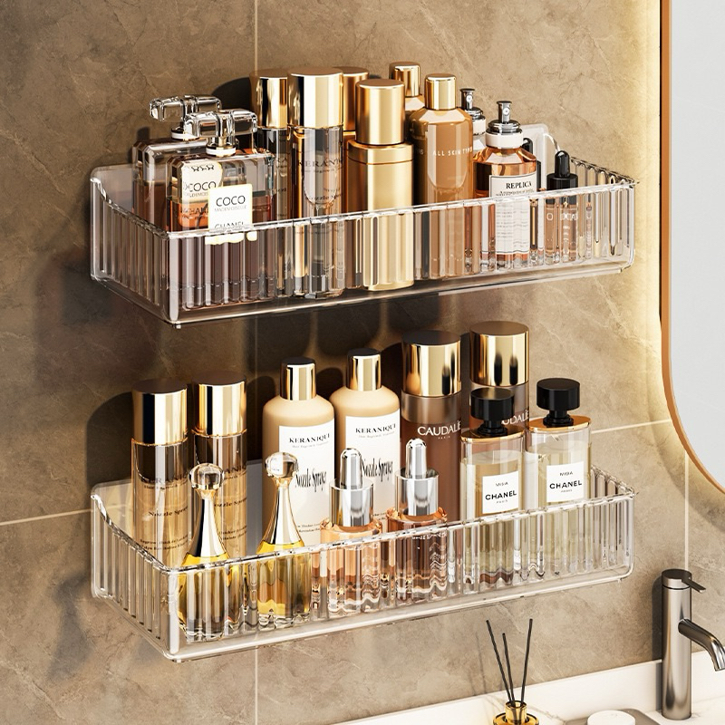 Suporte Prateleiras Multiuso de Shampoo Sem Furo Com Adesivo Com Drenagem Para Casa Banheiro Cozinha