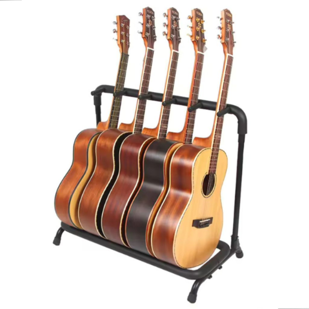 Suporte Estante De Chão 5 Instrumentos Violão Guitarra Baixo Preto Reforçado Bertô