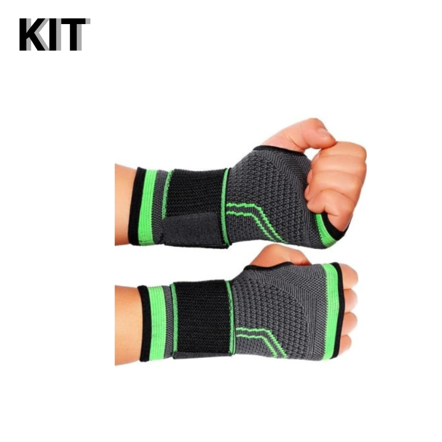 Munhequeira Alta Compressão Palmar Ajustavel Estabilizadora Anti-Torção Esportiva