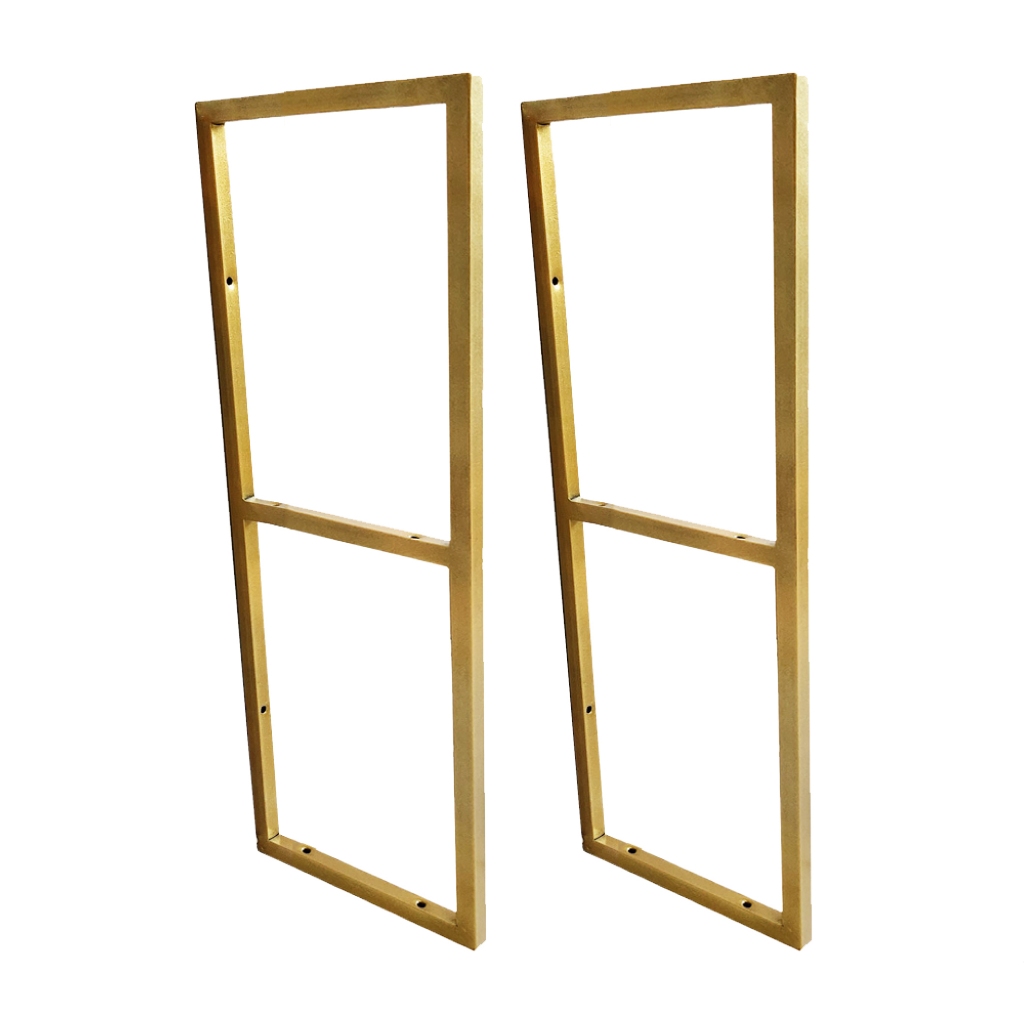 Par de Suportes Estilo Industrial Duplo Dourado Teto/Parede p/ Prateleiras de 20cm em Oferta na Shopee