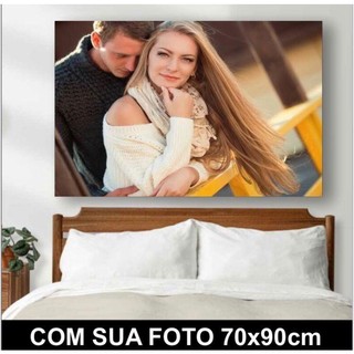 Quadro decorativo 1 peça gigante grande 90x70 Personalizado Com Foto mande sua foto favorita foto de casal foto