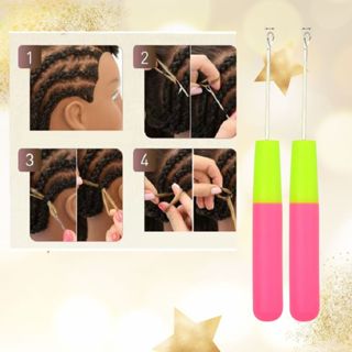 Kit 2 Agulhas Para Crochet Braids Para Entrelace Tranças e Cabelos Orgânicos Mega Hair em Oferta na Shopee