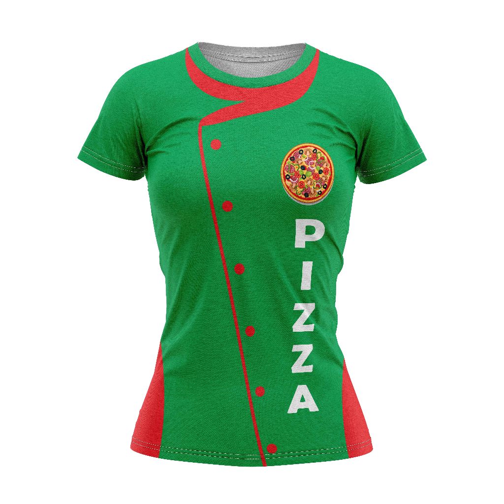 T-Shirt Blusa Malha Casual Feminina Camisa PROFISSÃO PIZZARIA  REF001