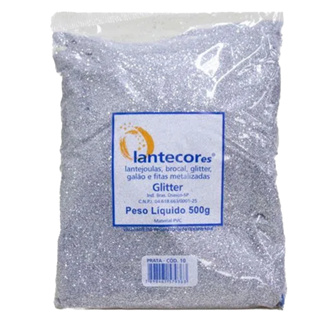 Glitter (brocal) metalizado prata para tintas e artesanato e decoração 500g Brilho em Oferta na Shopee